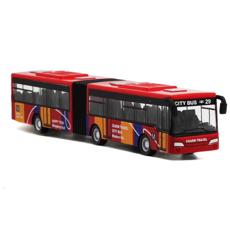 Alloy Double-Section Lengthened Minibus Small Pull Back Children'S Toy Bus - MRSLM