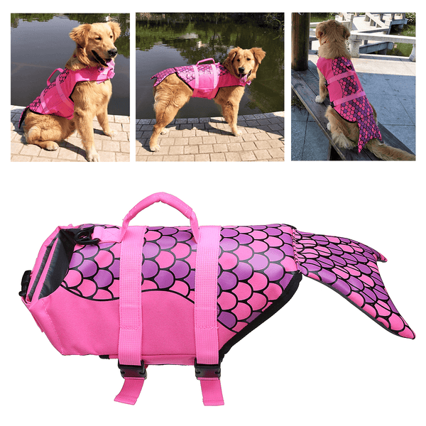 Universal Dog Life Jacket Pet Swim Clothing Float Coat Safety Vest Mermaid Pet Vest - MRSLM
