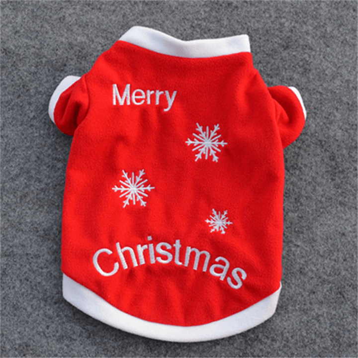Christmas Pet Dog Cat Winter Clothes Warm Pullover Embroidered Outfit Coats Costume for Puppy Dogs - MRSLM