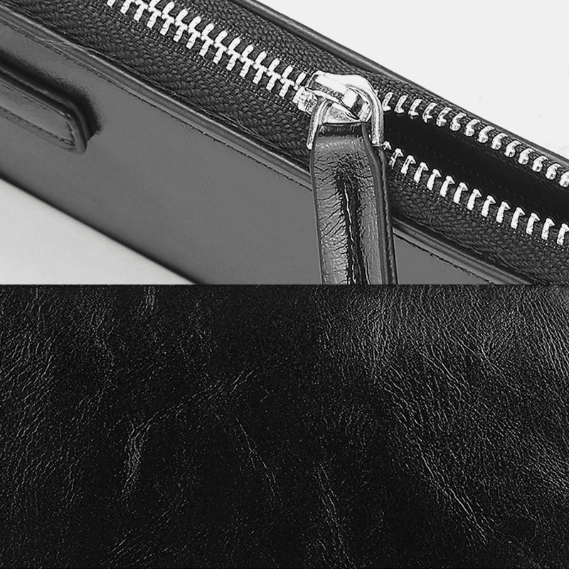 Baellerry Men Faux Leather Long Phone Bag Zipper Wallet Card Holder Clutches Bag - MRSLM