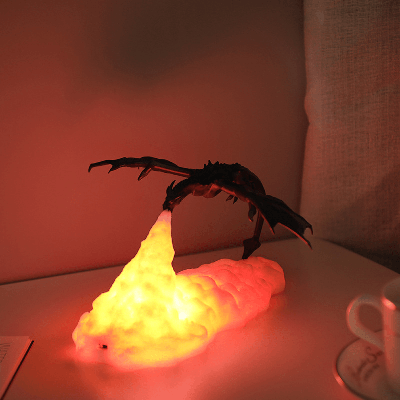 3D Print LED Fire Dragon Ice Dragon Lamps Night Light Rechargeable Soft Light for Bedroom Living Room Home Decor - MRSLM