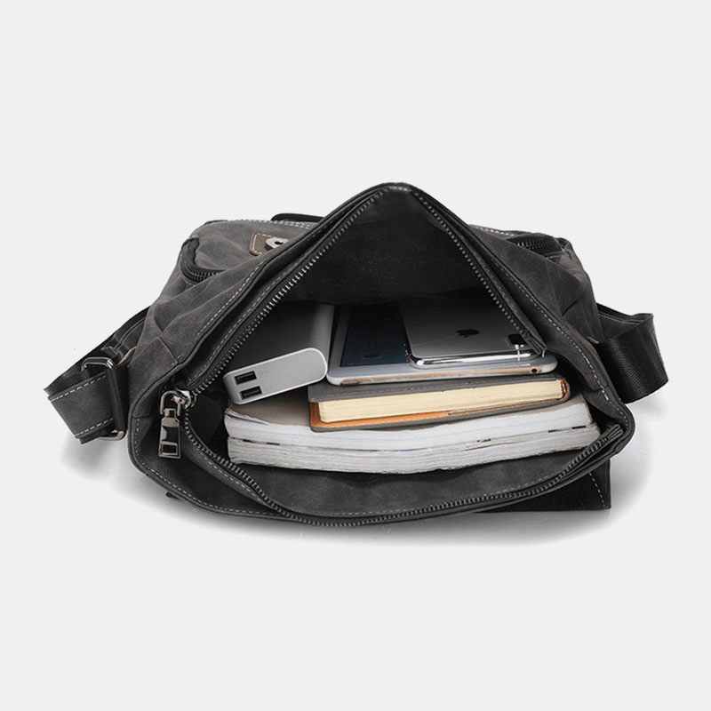 Men PU Leather Multi-Pockets Vintage Casual Waterproof Breathable Crossbody Bags Shoulder Bags - MRSLM