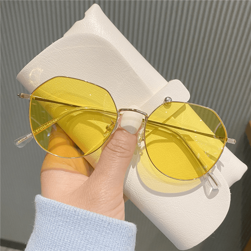 Square Sunglasses Female round Polygonal Ocean Piece Gradient - MRSLM