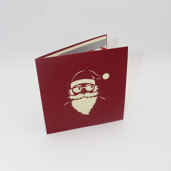 Christmas 3D Motorcycle Santa Claus Pop up Greeting Card Christmas Gifts Party Greeting Card - MRSLM