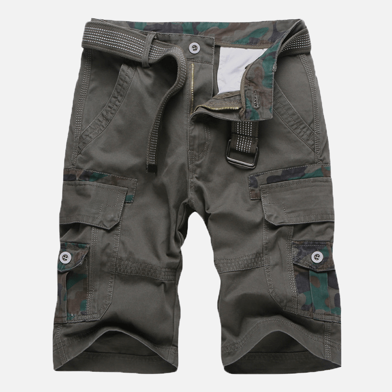 Men Camouflage Multi Pockets Military Outdoor Relaxed Shorts - MRSLM