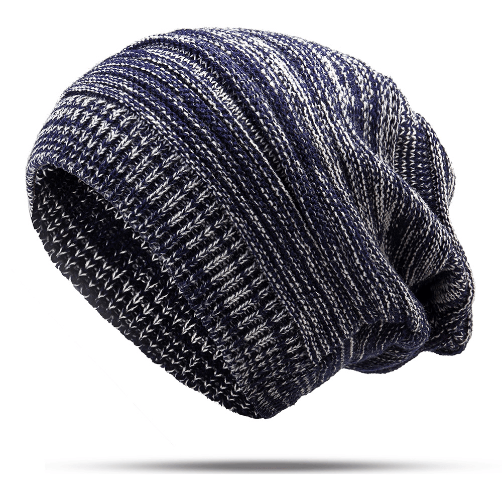 Fashion Winter Warm Knit Hat Outdoor plus Size plus Velvet Earmuffs Beanie Cap for Men Women - MRSLM