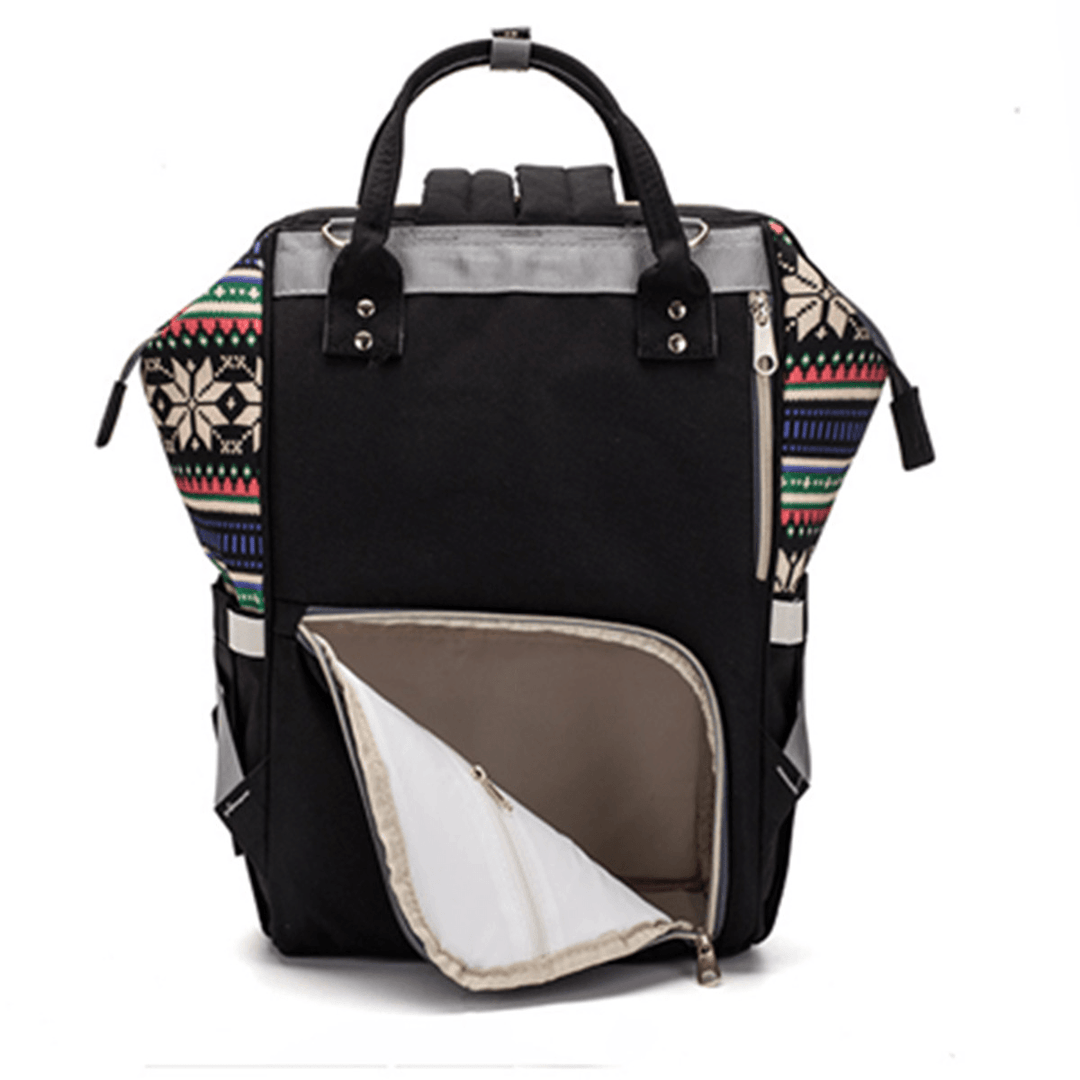 Outdoor Mummy Backpack Nappy Diaper Bag Travel Storage Bag Vintage Floral Shoulder Bag - MRSLM