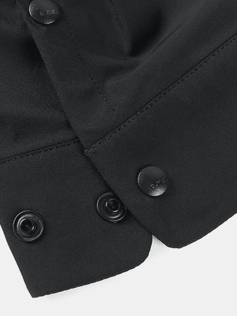 Camel Crown Mens Zipper UPF50+ Sunscreen Waterproof Black Long Sleeve Functional Shirts - MRSLM