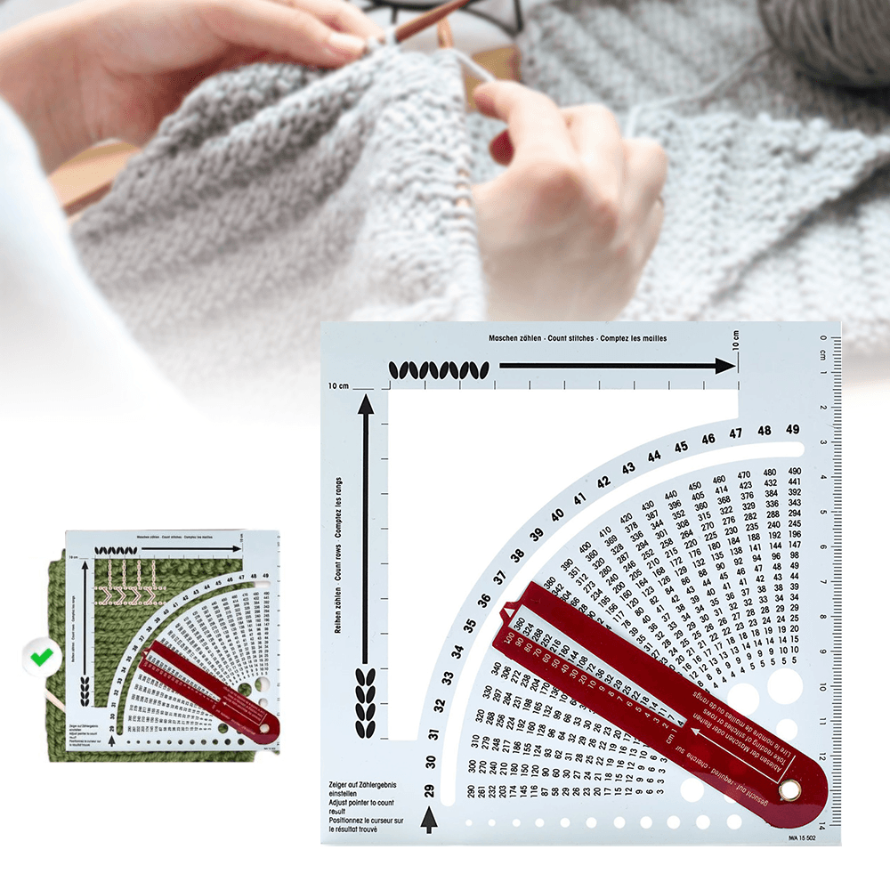 Knitting Gauge Converter Sweater Knitting Circular Density Ruler for Knitting Works Crafts Sweater Knitting Tools Sewing Tool - MRSLM