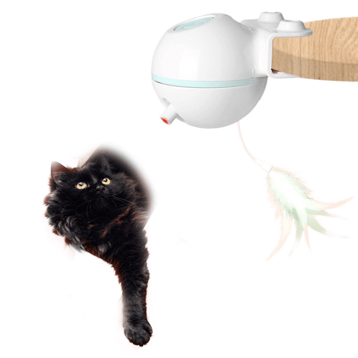 USB Electric Pet Cat Toy LED Irregular Laser Funny Cat Stick Home Pets Funny Pet Toys with Replacebale Feather - MRSLM