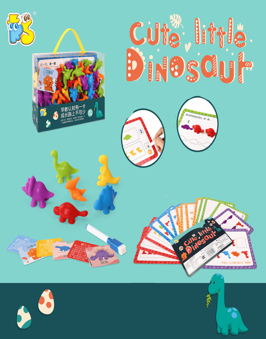 Cross-Border Rainbow Dinosaur Counter Early Education Toy Montessori Teaching Aids Children'S Mathematical Cognition Soft Gummy Bear - MRSLM