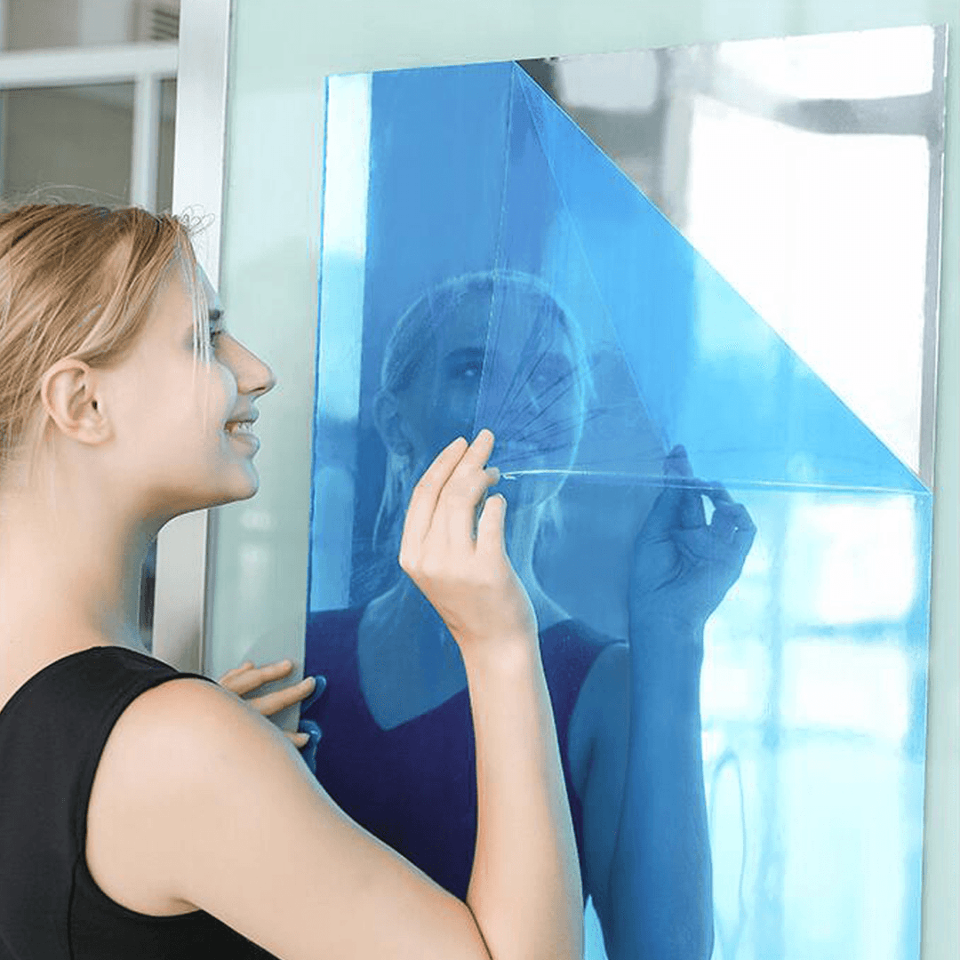 50X100Cm Mirror Tile Wall Sticker Square Self Adhesive Room Decor Stick on Art - MRSLM