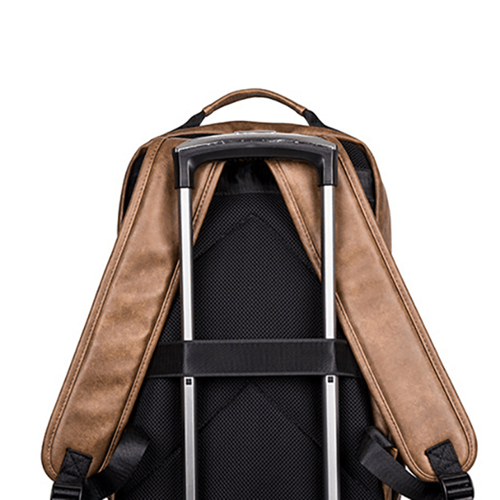 Faux Leather Laptop Bag Backpack Shoulder Bag for Men - MRSLM