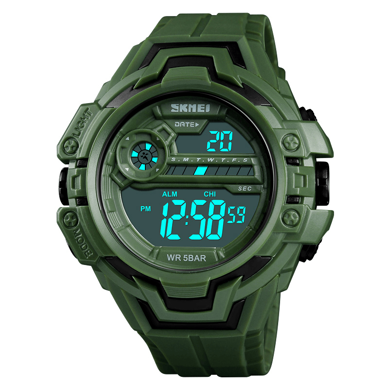 SKMEI 1383 Fashion Calendar Stopwatch Luminous Display Digital Watch 50M Waterproof Sport Watch - MRSLM
