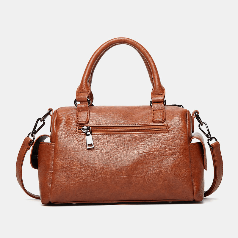Women Five-Pointed Star Pendant Large Capacoty Crossbody Bag Multi-Pocket Soft Leather Shoulder Bag Handbag - MRSLM