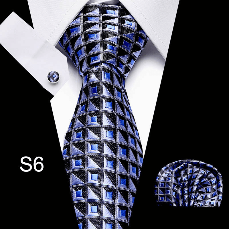 Men'S Tie Suit Striped Plaid 3-Piece Suit - MRSLM