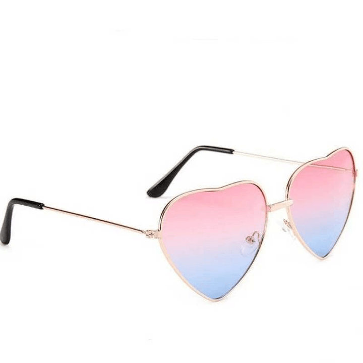 Vintage Metal Heart Shaped Sunglasses Peach Heart - MRSLM