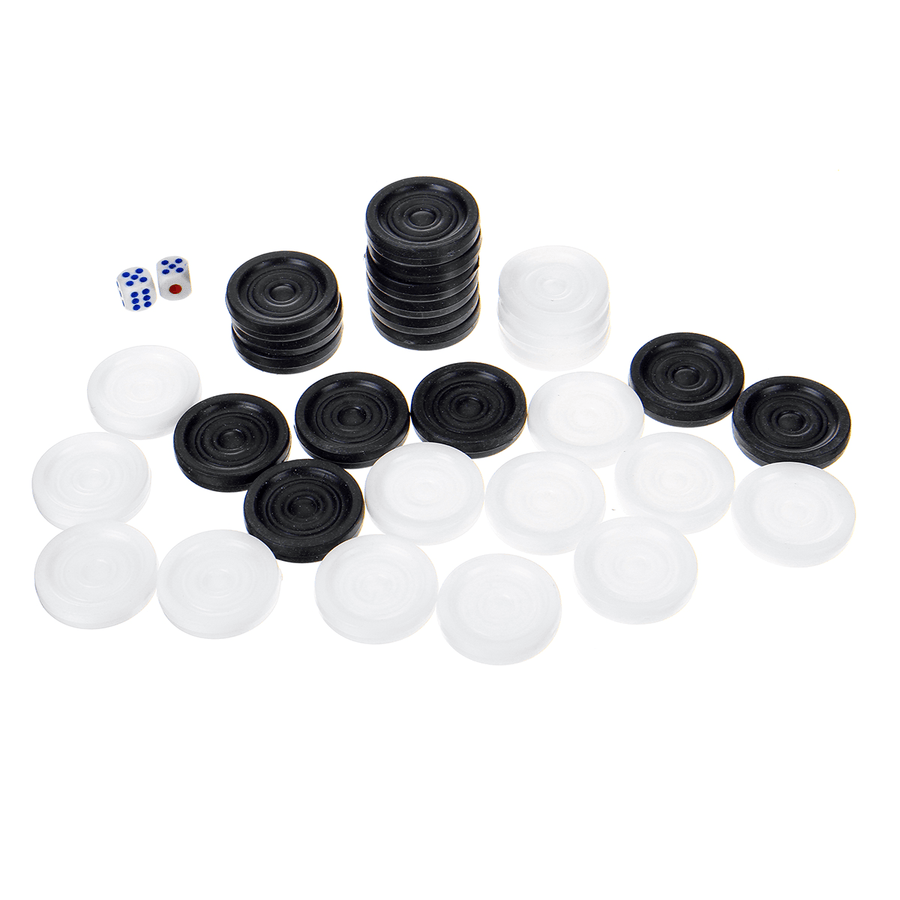 32 Pcs Chess + 2 Pcs Dice for Air Currents Checkers Backgammon Chess Outdoor Recreation - MRSLM