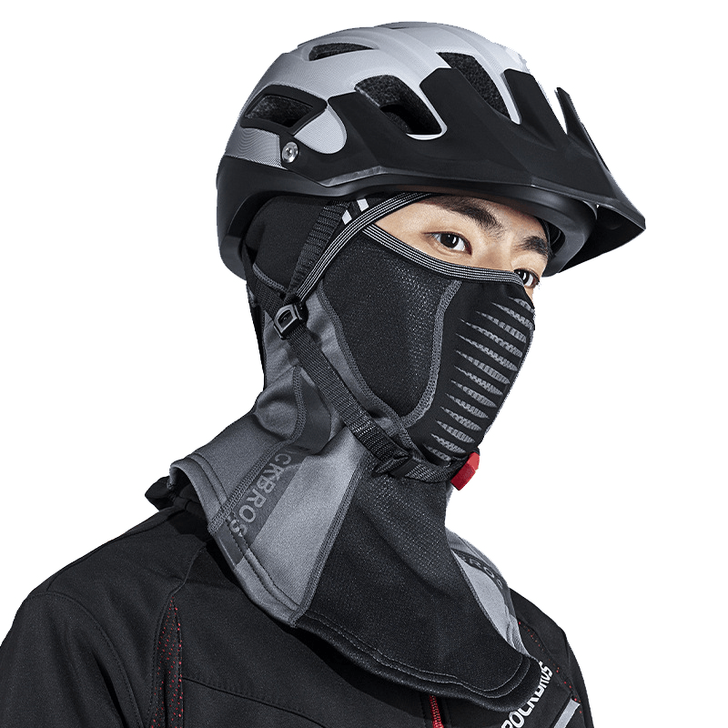 ROCKBROS Half-Face Balaclava Winter Ski Cycling Mask Windproof Fleece Warm Hat Scarf Men Thermal Face Mask Cover - MRSLM