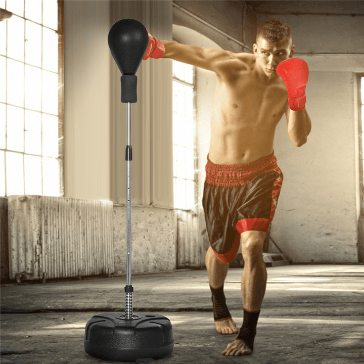 Boxing Punch Bag Set Speed Training Professional Stand Punching Bag Adjustable Height Exercise Fitness Home Gym with Gloves - MRSLM