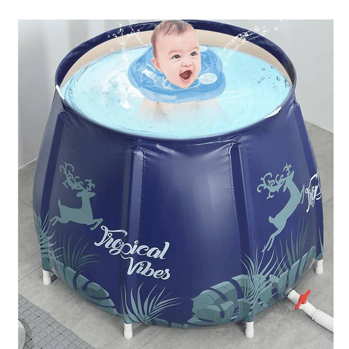 Portable Bathtub Folding Bath Bucket Foldable Large Adult Tub Baby Swimming Pool Insulation Separate Family Bathroom SPA Tub - MRSLM