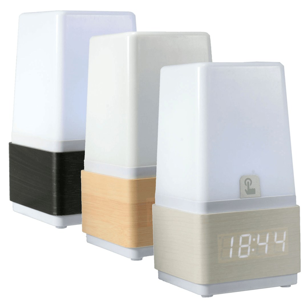Bedside LED Light Alarm Clock Sound Control Countdown Table Lamp Easy Dimming Responsive Alarm Clock - MRSLM