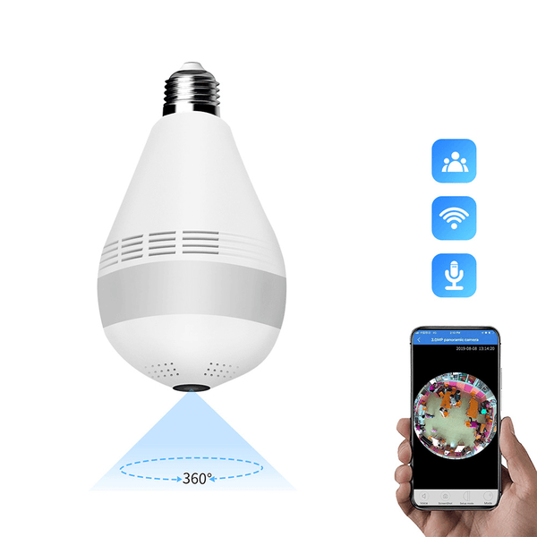 Xiaovv D3 360° WIFI AP Bulb Luminous IP Camera 1080P Night Vision Two Way Audio Motion Detect P2P Security Baby Monitor for Home Safety Gear - MRSLM