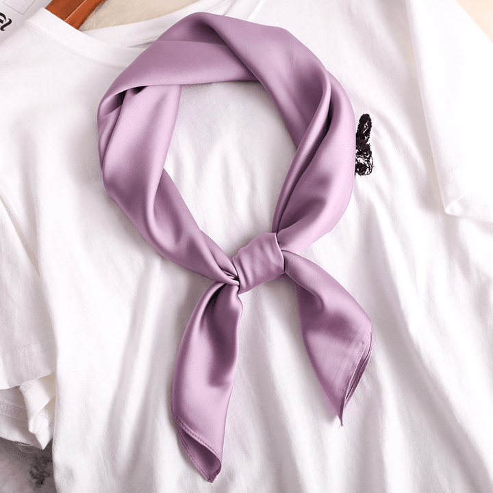 Women'S Decorative Spring and Autumn All-Match Solid Color Thin Silk Scarf - MRSLM