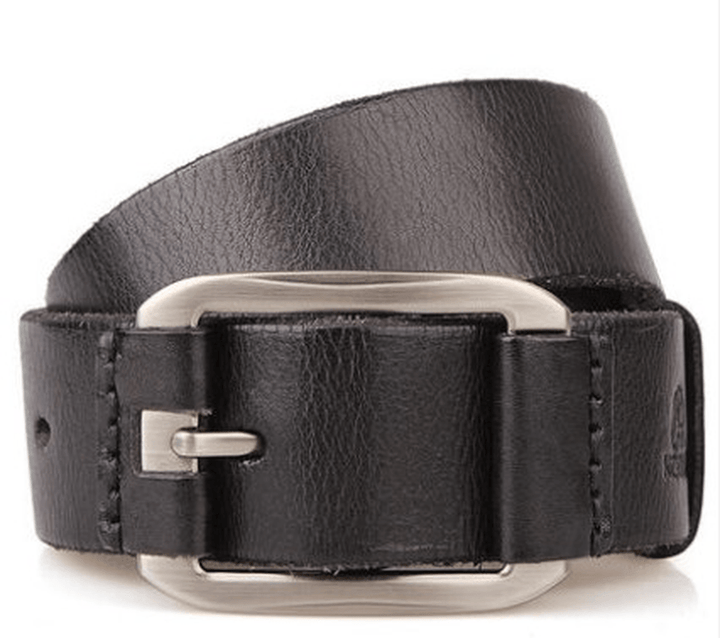 Men'S Belt Leather Belt Casual Pidai Pin Buckle - MRSLM
