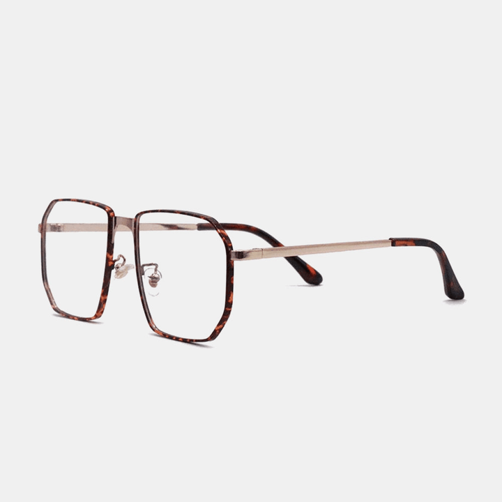 Unisex Polygonal Metal Full Frame Myopia Glasses Frame Anti-Blue Light Fashion Flat Glasses - MRSLM