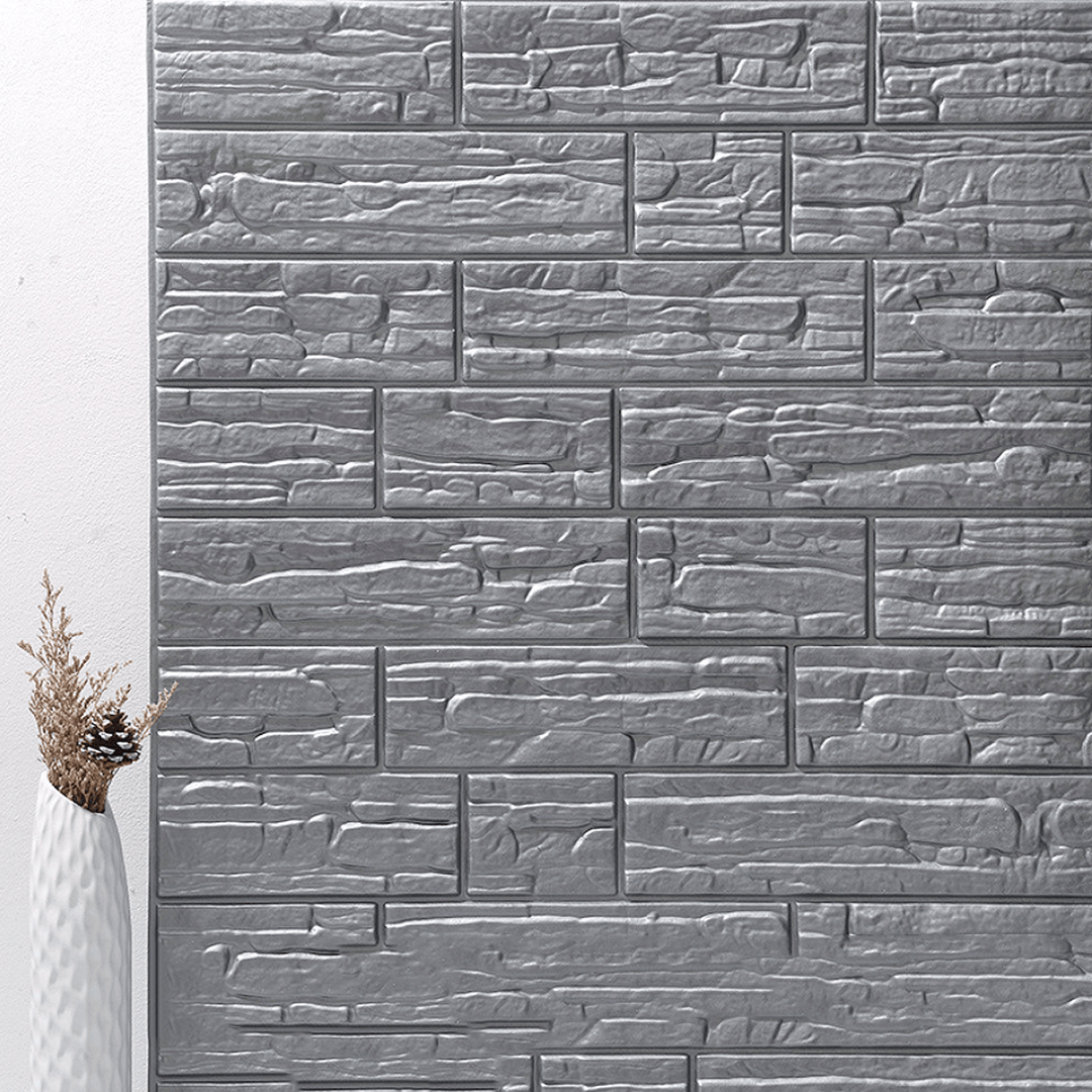 70X77Cm 3D Brick Wall Sticker Wallpaper Decor Foam Waterproof Wall Covering Wallpaper DIY Background - MRSLM