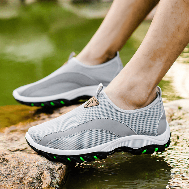 Men Breathable Mesh Hiking Climbing Outdoor Athletic Shoes - MRSLM