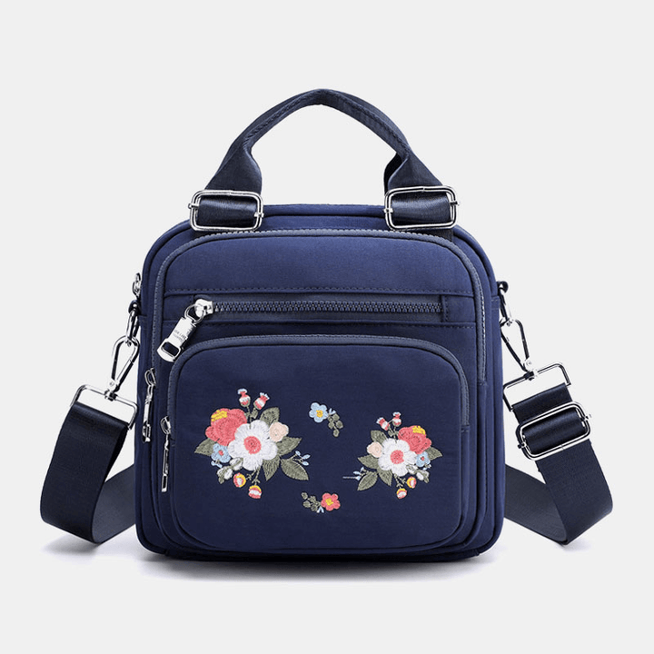 Women Nylon Fashion Embroidered Crossbody Bag Shoulder Bag Handbag - MRSLM