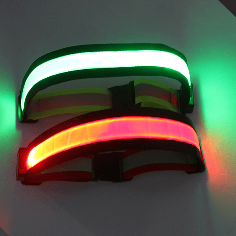 USB Charging Reflective Warning Light Flashing Belt LED Luminous Belt for Outdoor Cycling - MRSLM