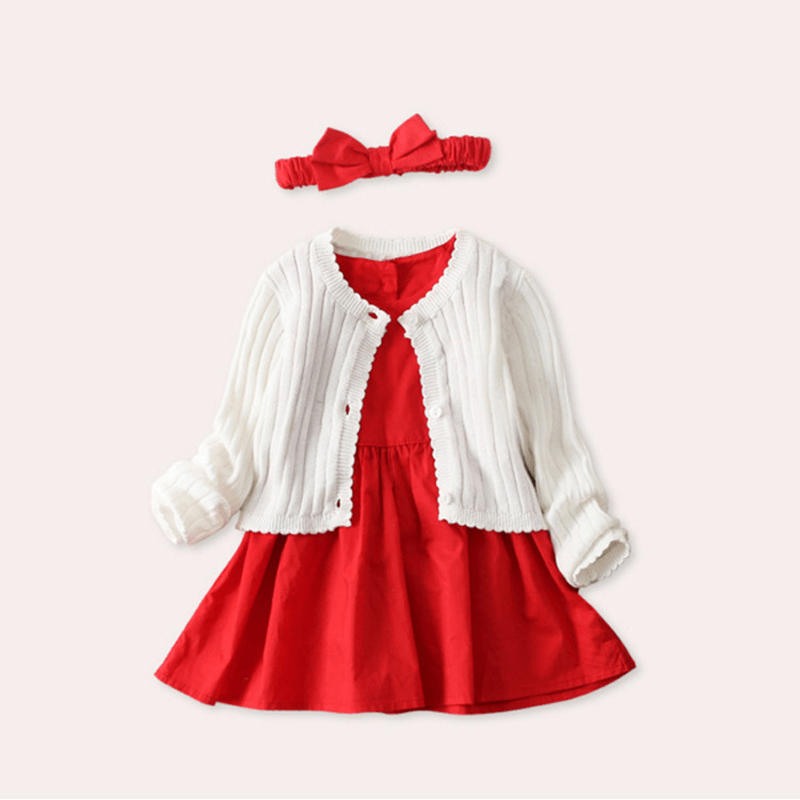 Baby Dress Dress, Female Baby Princess Dress, Three Pieces of Children'S 100 Year Old Birthday Dress Princess Skirt - MRSLM