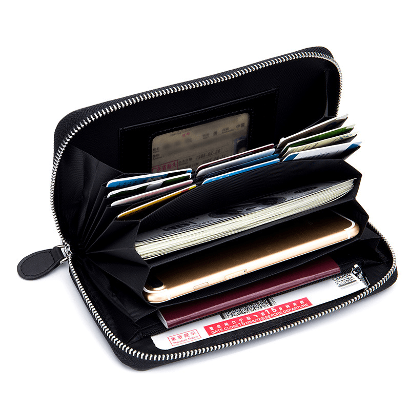 Men Women Genuine Leather Card Holder Clutches Bag Wallet for Business - MRSLM