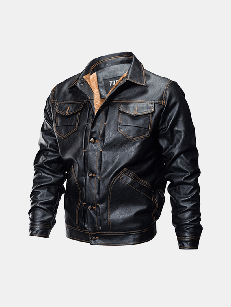 Casual Thicken Moto Leather Jacket - MRSLM