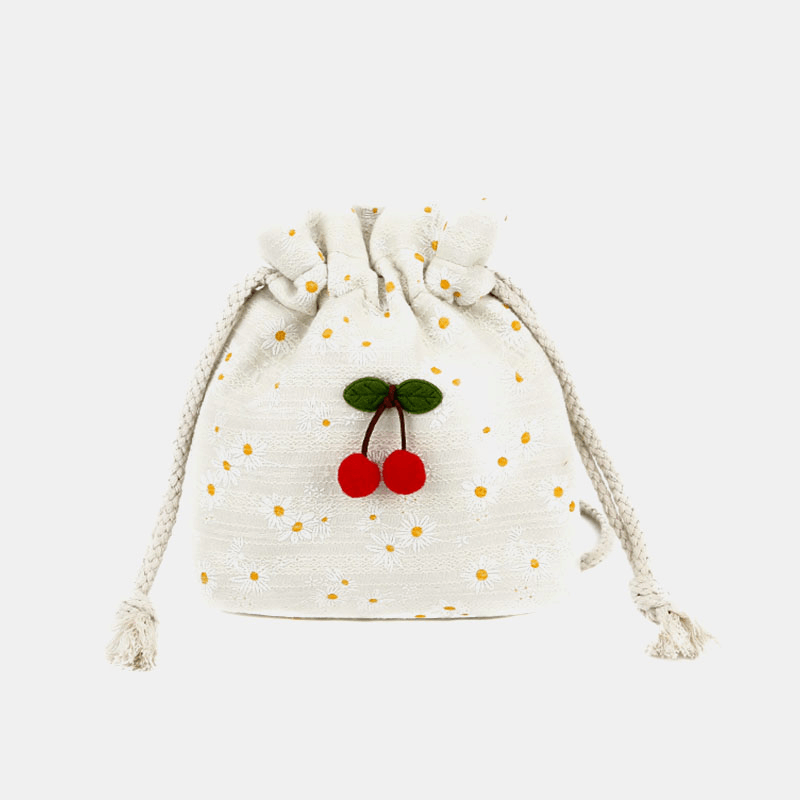 Summer Cherry Dotted round Straw Crossbody Bag Shoulder Bag - MRSLM