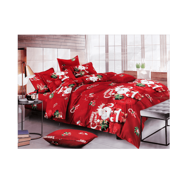 MANXI Christmas Bedding Set Quilt Duvet Cover & Pillowcase Bed Set Tree Gift Stag - MRSLM