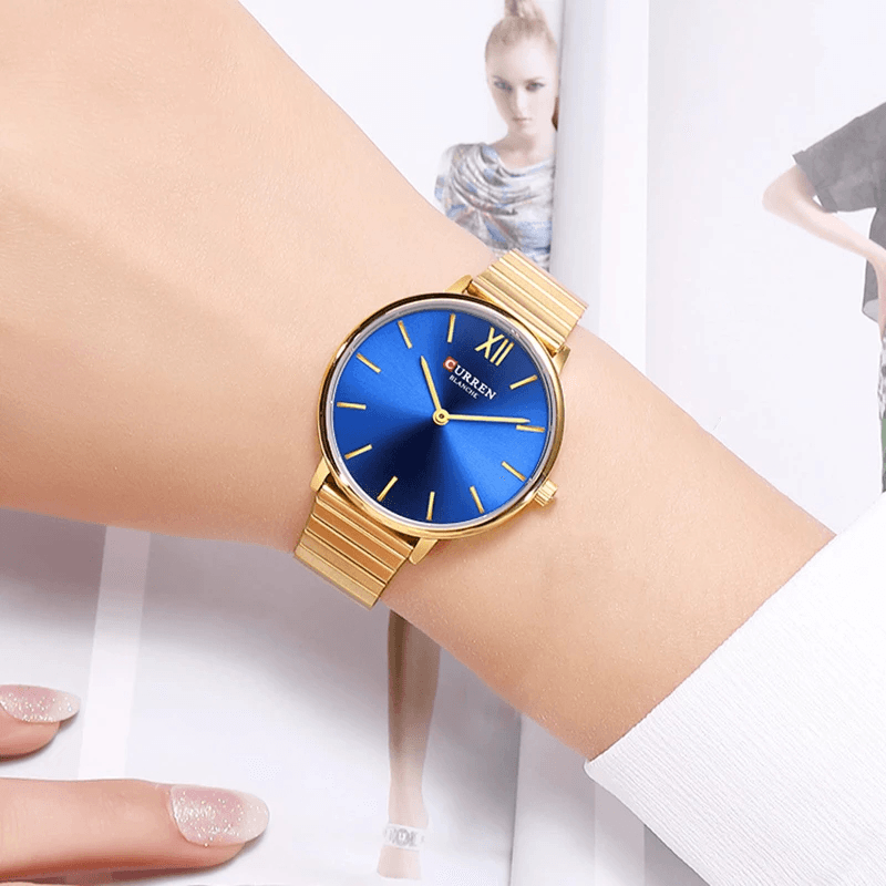 CURREN 9040 Fashionable Casual Style Ladies Wrist Watch Full Steel Band Ultra Thin Quartz Watches - MRSLM