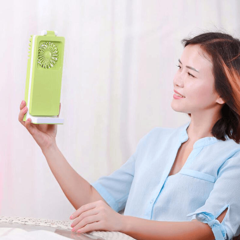 Ipree® Portable 2 in 1 USB Fan Rechargeable Cooling Handheld Fan Foldable Reading Lamp Desktop Bedside Night Light - MRSLM