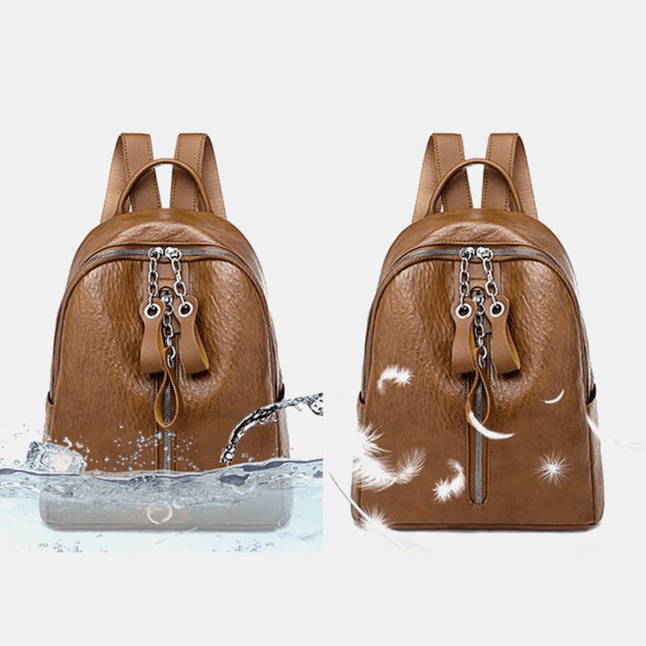 Women Fashion Waterproof Light Weight Anti-Theft Backpack Shoulder Bag with Headphone Port - MRSLM