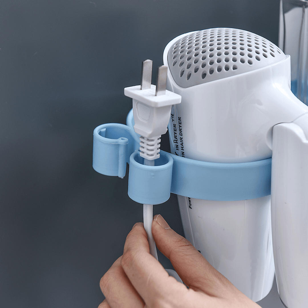 Multifunction Toothbrush Holder Automatic Toothpaste Dispenser Hair Dryer Racks - MRSLM