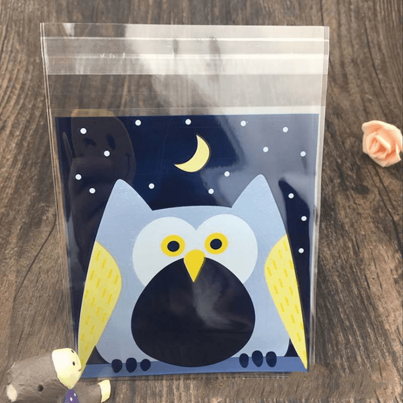 10*10 100Pcs/Lot Creative Cookie Bag Cute Cartoon Candy Baking Plastic Ziplock Packing - MRSLM