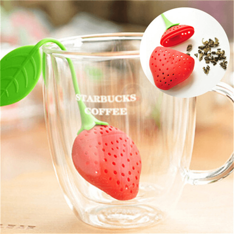 Strawberry Tea Strainer Tea Bags Silicone Loose-Leaf Tea Infuser Filter Diffuser Fun Cartoon Tea Accessories - MRSLM