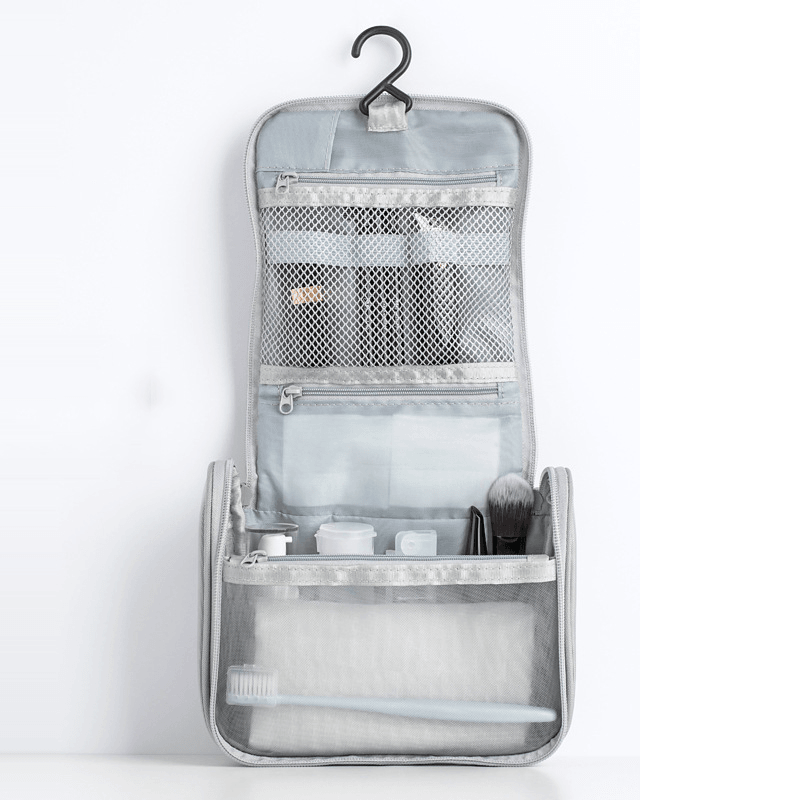 Ipree® Nylon Multi-Purpose Waterproof Cosmetic Bag Portable Hook Hanging Travel Bag Toilet Bag - MRSLM