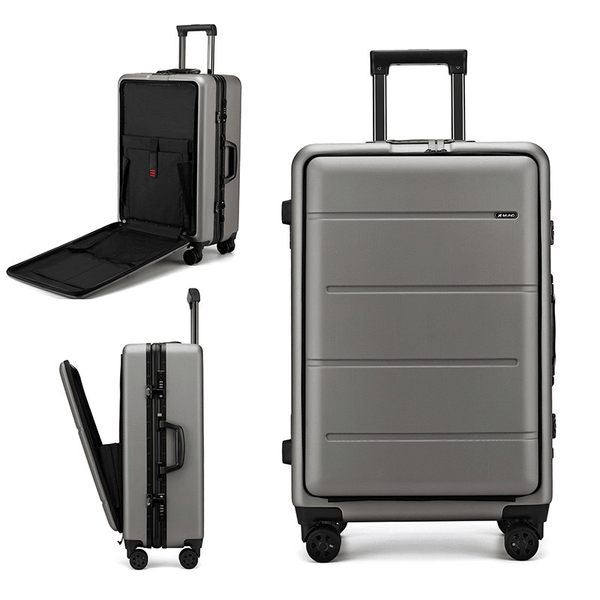Ipree® 36L 20Inch Travel Suitcase Double TSA Locks 360° Universal Wheel Luggage Case-Titanium - MRSLM