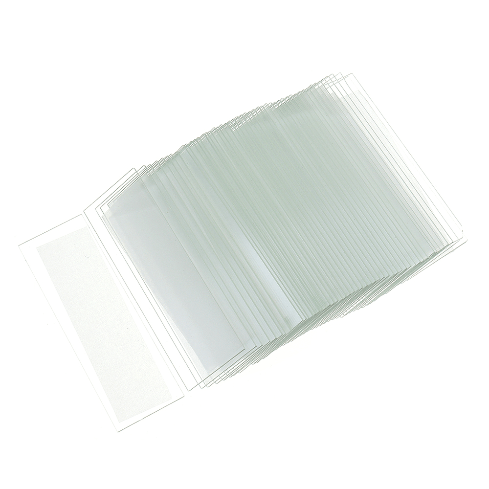 50Pcs Glass Slide Plate Panel Ground Edge Microscope Biology Experiment Glass Sheets - MRSLM