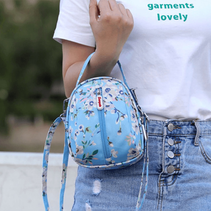 Women Waterproof Light Weight Small Mini Printed Pattern Shoulder Bag Crossbody Bag Phone Bag - MRSLM