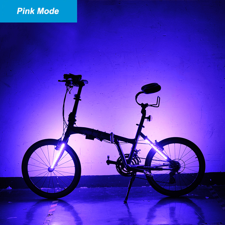 Bike Bicycle Wheel Valve Spoke LED Light Lamp Strap Bar 5 Lighting Colors 8 Modes for Cycling - MRSLM